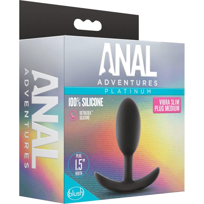 Anal Adventures Platinum - Vibra Slim Verzwaarde Anaal Plug -Medium