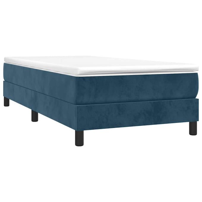 vidaXL - Boxspring - bed - 90x200 - cm - fluweel - donkerblauw