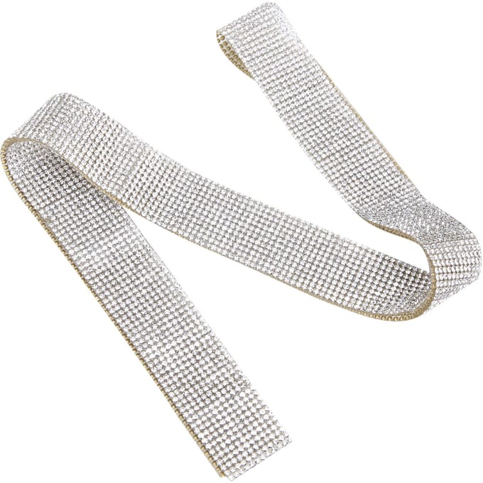 Kristal Diamant Riemafwerking Hete Smeltlijm DIY Decoratie Kledingaccessoires 0,5 Yard 12 wit