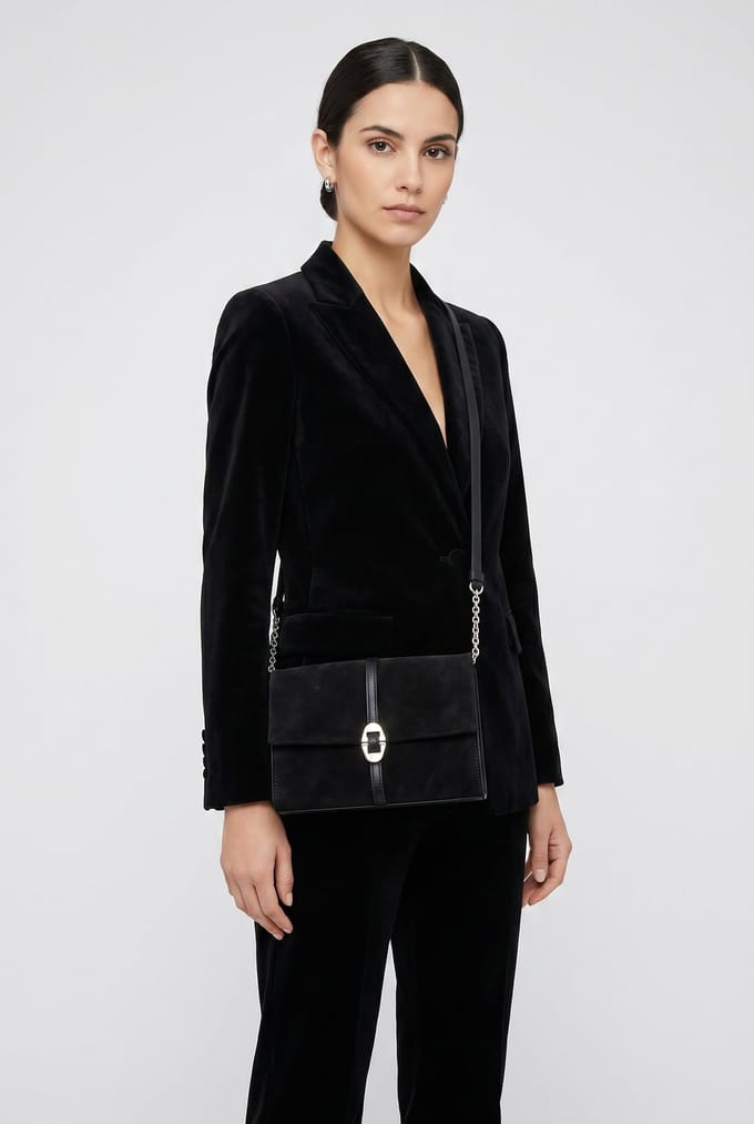 Coccinelle Dorian Suède - Crossbodytas - Suède - Magneetsluiting - Suède afwerking