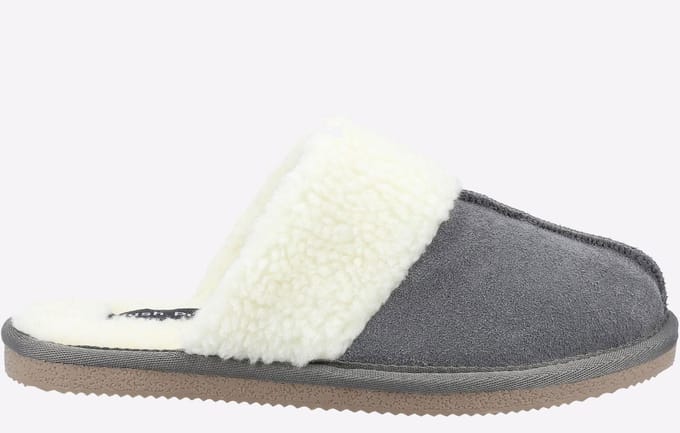 Hush Puppies Arianna Suede Dames Grijze Pantoffels
