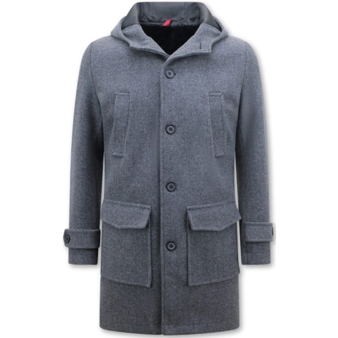 Parka Heren Winterjas - Winterjassen Heren Lang - Mantel Jas Heren - Trenchcoat heren - 8931- Grijs