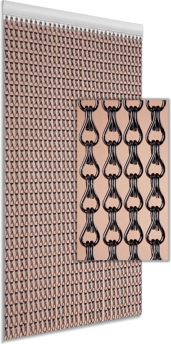 DEGOR - vliegengordijn/deurgordijn - aluminium - antraciet - 90x210cm