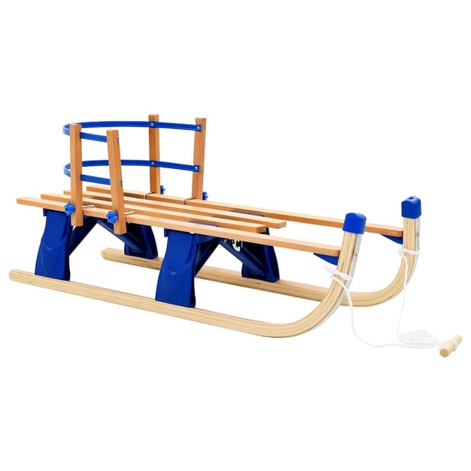 vidaXL - Sneeuwslee - met - rugleuning - inklapbaar - 119 - cm - hout