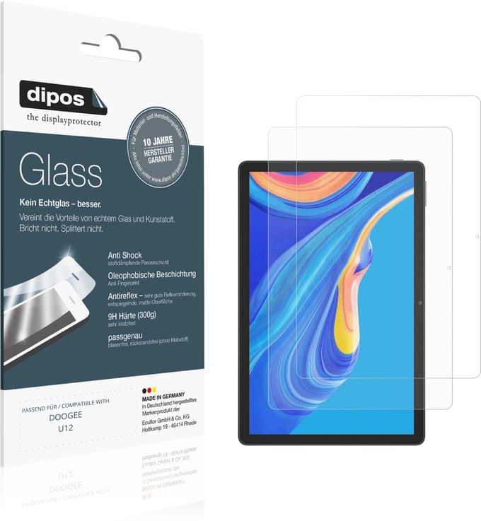 dipos – 2x Matte Pantserfolie geschikt voor DOOGEE U12 | 9H Screenprotector
