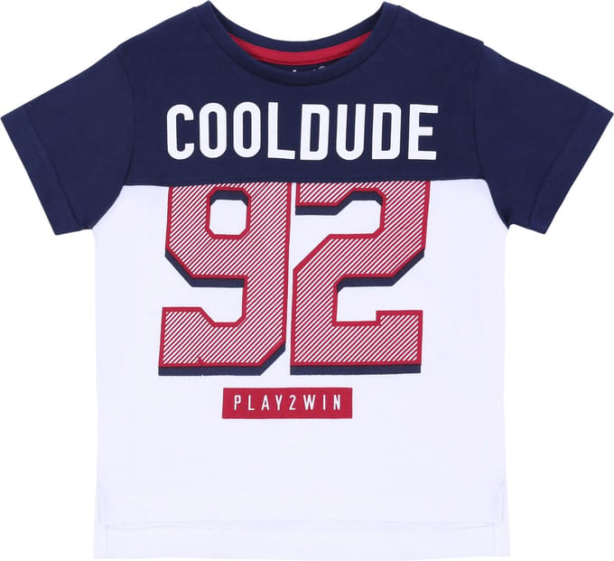 Wit en marineblauw Cool T-shirt