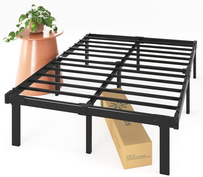 Metalen platformbed 160 x 190 cm met opbergruimte, inklapbaar design, hoge stabiliteit