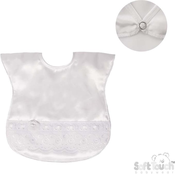 Soft Touch Slabbetje Lace & Rose 33 Cm Satijn Wit-Wit