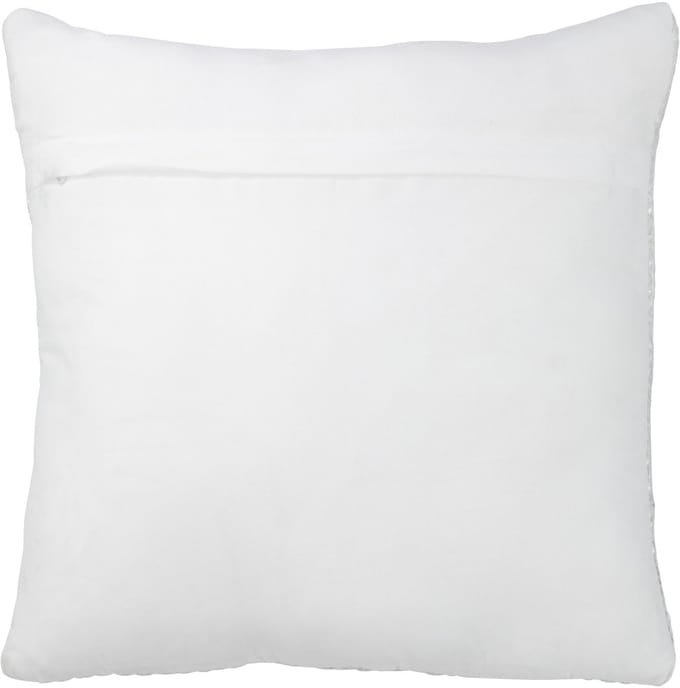 J-Line kussen Metaalachtig - polyester - zilver
