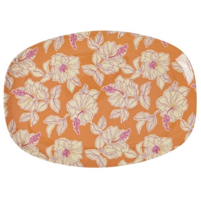 Rice melamine bord vierkant faded hibiscus