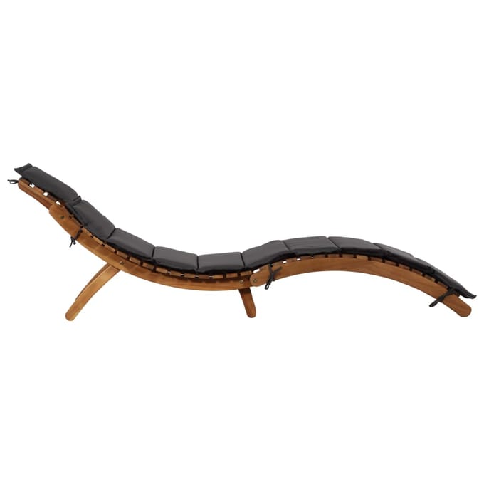 vidaXL - Ligstoelen - met - kussens - 2 - st - massief - acaciahout - donkergrijs