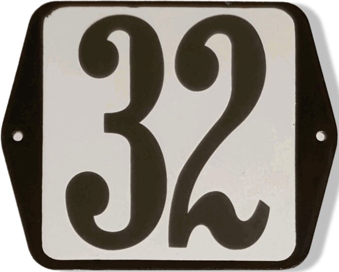 Huisnummer standaard nummer 32