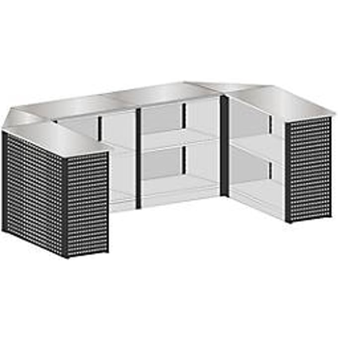 Schulte Lagertechnik uitschuifbaar baliesysteem MULTIplus Set 3, U-vorm, 1 x startmodule/2 x middenmodule/2 x hoekmodule/1 x eindmodule, zonder werkbladen