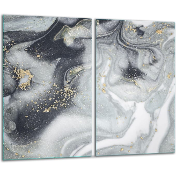 TMK ArtDeko - Snijplank Glas - 30x52cm - Kleurrijk - Marmereffect