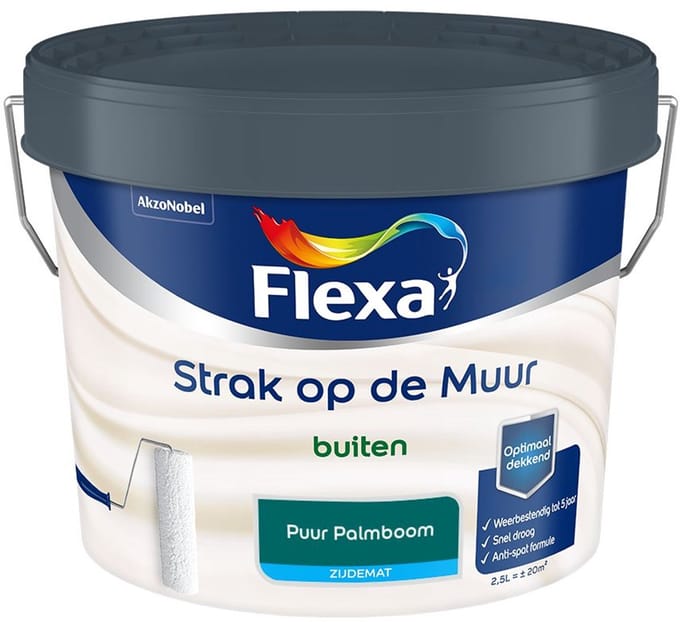 Flexa - Strak Op De Muur Buiten Zijdemat - Puur Palmboom - Mengverf - 2,5 L
