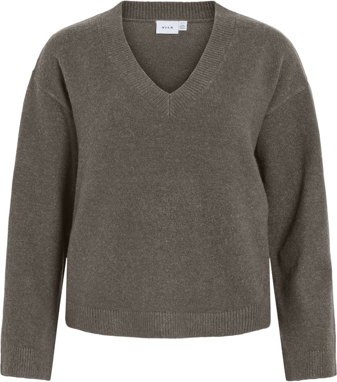 VILA - VILIGA L/S REV V-NECK KNIT TOP - NOOS - Dames - Gebreide truien