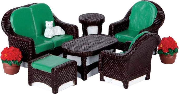 Lemax - Wicker Lawn Set, Set Of 8 uit de 2016 Collectie