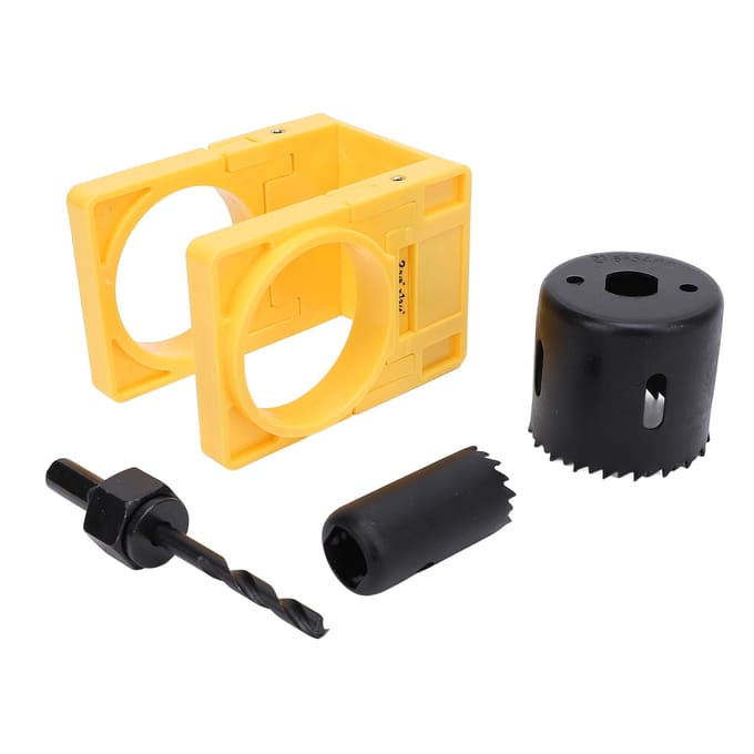 Kit d'installation de serrure de porte avec gabarit de guidage réglable, serrure à bille, scie cloche et axe pour yellow