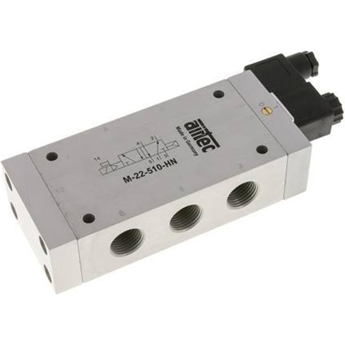 5/2 G1/2'' Magneetventiel 24V DC 1-10bar/14-140psi Airtec