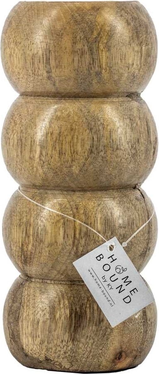 Houten kaarsenstandaard bollen