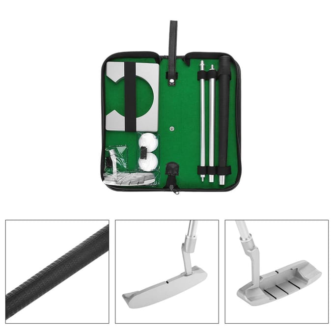 Indoor Golf Putting Cup Oefen Training Clubs Putter Kit Set met Ballen & Tas black
