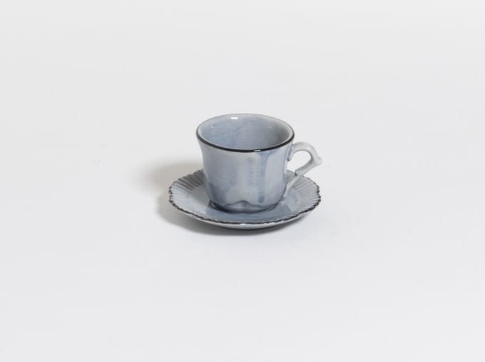 The Table attic - espresso kop en schotel - Ø 5,5 - 65 ml - handgemaakt - blauw