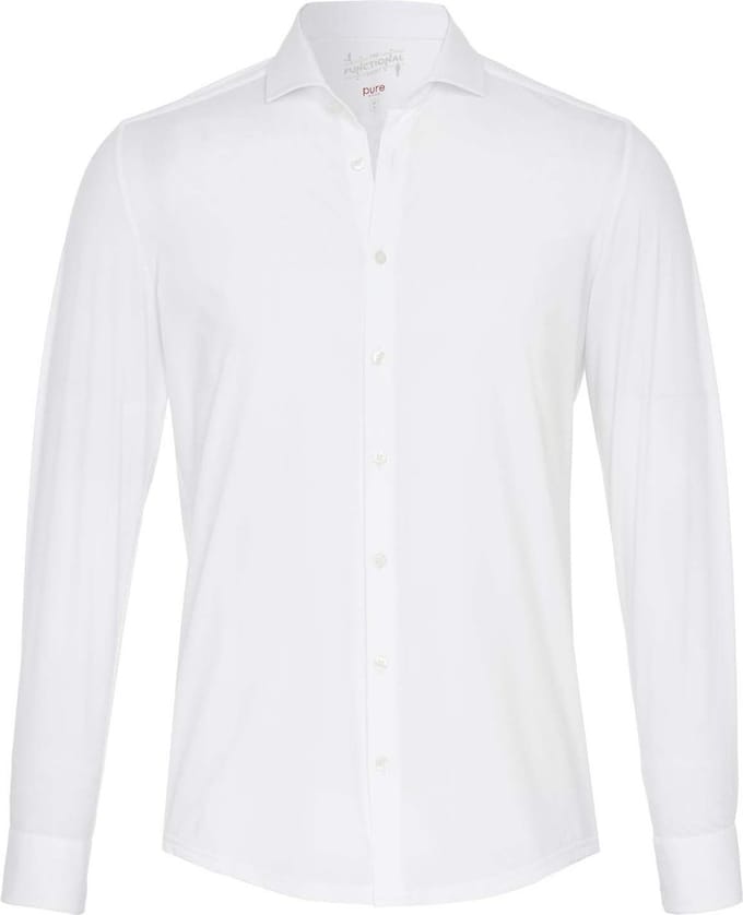 Pure H.Tico The Functional Shirt Wit - Maat 46 - Heren - Overhemden Formeel