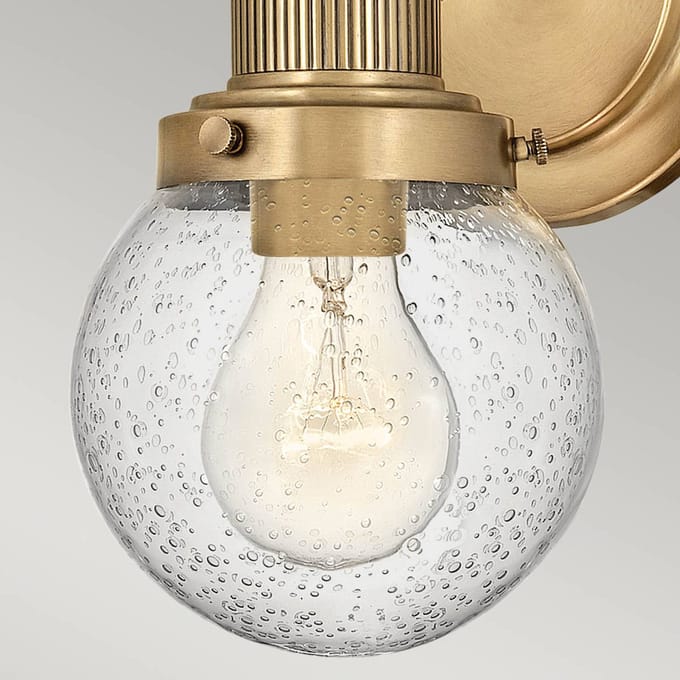 Hinkley LED Badkamerarmatuur Poppy | 1X E27 Max 60W | IP44 | Heritage Brass
