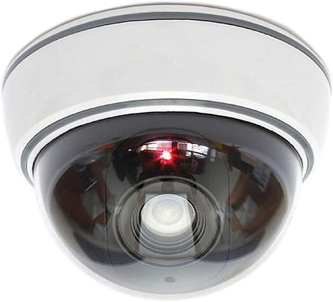 Dummy Camera - Nep Camera Beveiliging - Diefstal Afschrikken - Realistisch Ontwerp - 9.5 cm Diameter - Zwart Wit