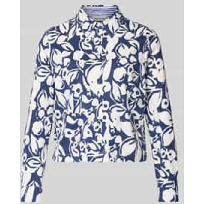 regular fit overhemdblouse met all-over bloemenmotief
