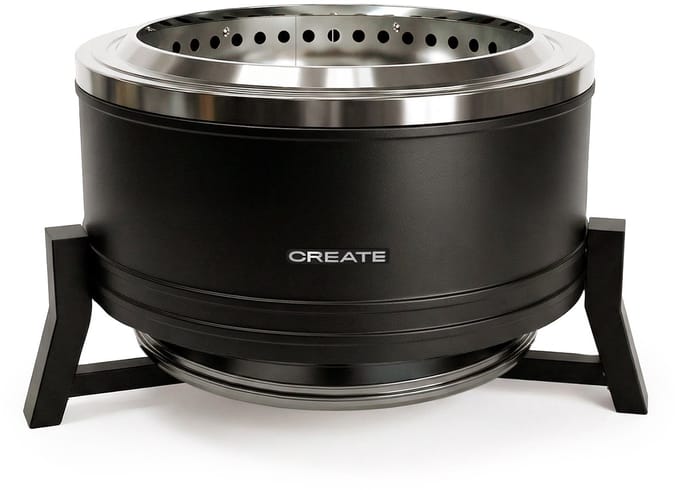 CREATE - Rookloze pellet vuurkorf voor buiten van 12 kW - Zwart - FIRE PIT ROUND