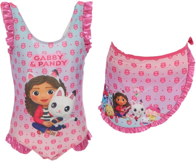 Gabby's Dollhouse Badpak met Sarong - 3/4 jaar - Bikini Meisjes