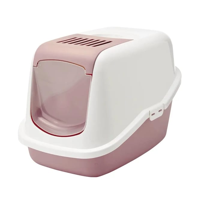 Savic Nestor Earth Kattenbak - Roze/Wit - 56 x 39 x 39 cm