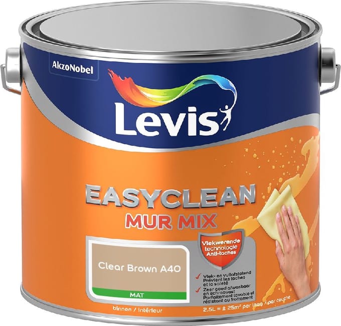 Levis - Easyclean Mur Mat Mix - Clear Brown A40 - Mengverf - 2,5 L