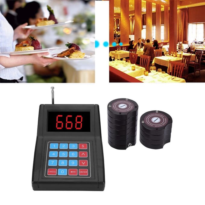 10 stuks Pakket voor SU-668 Slim Opladen Oplaadbare Restaurant Pager Oproepsysteem Ontvanger black