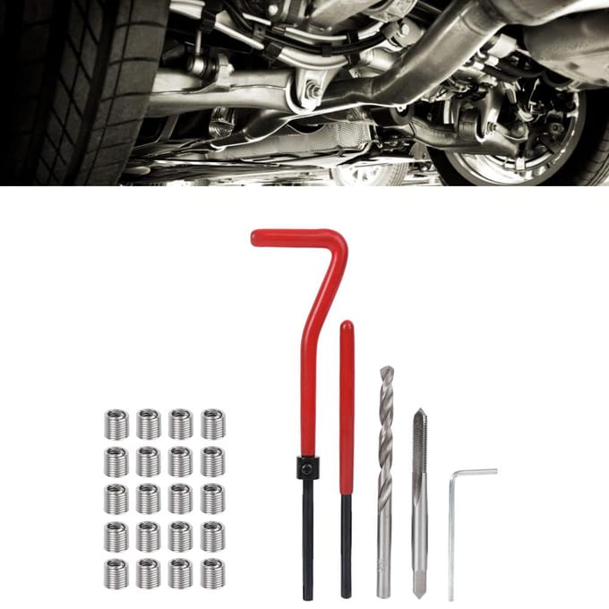 25 stuks M5 Draadreparatie Inzetstuk Kit met Transparante Plastic Doos voor Bewerkingsmachines gray