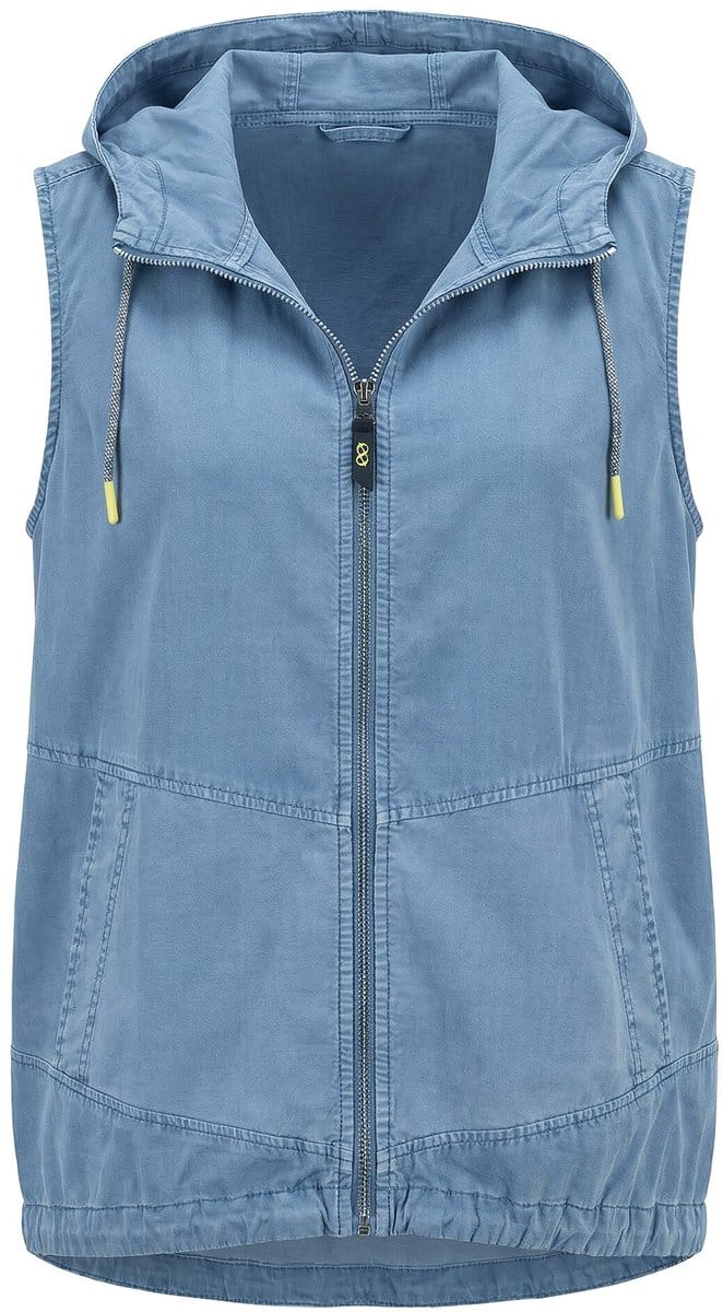 Laurasøn - Dames - Vest capuchon trekkoord - Blauwgrijs - Maat 48+