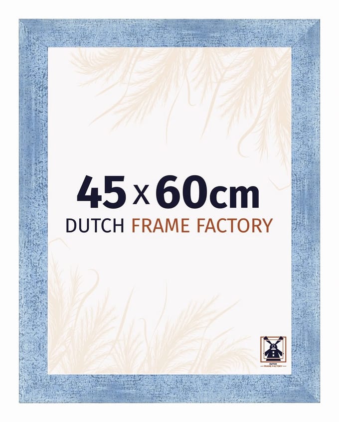 Fotolijst 45x60 cm - MDF - Helder Blauw Geveegd - Praag