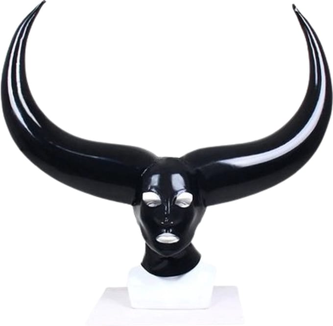 Demonen Masker - 100% Latex - Rollenspel - BDSM - Zwart