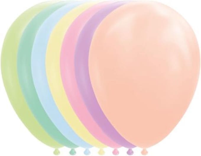 50 mix Pastel kleurige ballonnen 30 cm.