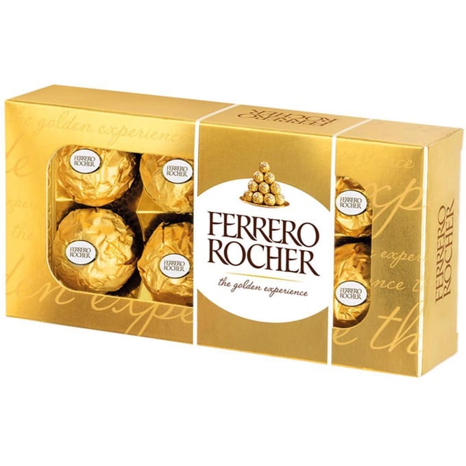 Ferrero Rocher Gaufrette Croustillante Avec Crème et Noisette Enrobée de Chocolat 100 G