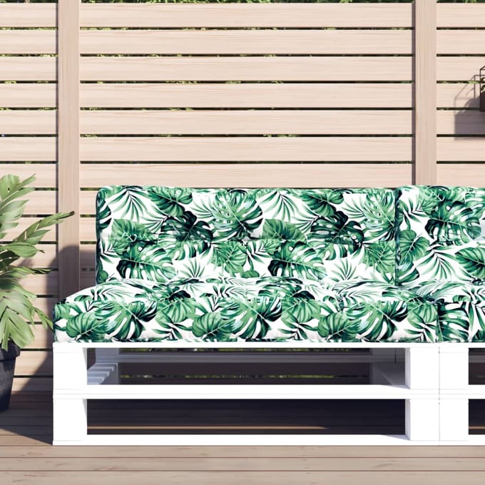 vidaXL - Palletkussen - 120x40x12 - cm - stof - bladpatroon
