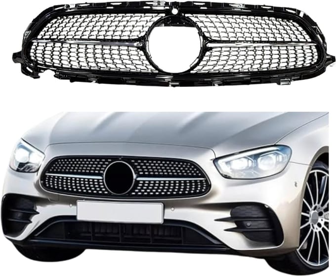 Grill compatibel met Mercedes E Klasse W213, S213 Facelift (2020-2024) Diamond Glans Zwart