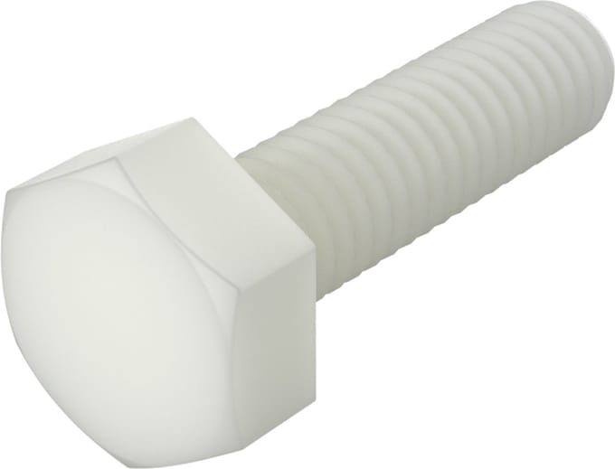 (6 STUKS) M10x45 TAPBOUT ZESKANT NYLON (POLYAMIDE) DIN 933 (ISO 4017)