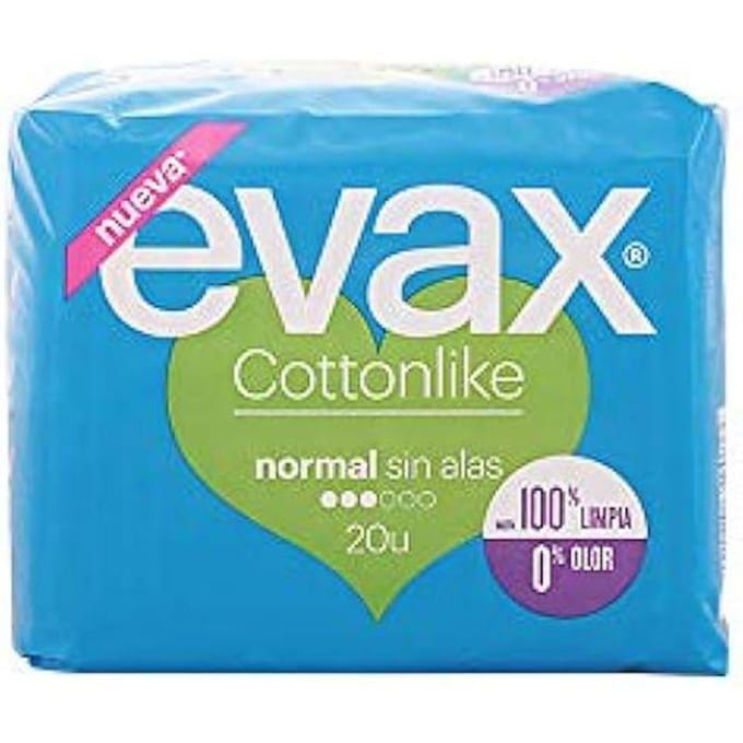 Serviettes hygiéniques - EVAX - Normal - Lot de 20 - Barrière anti-fuites - Flux moyen