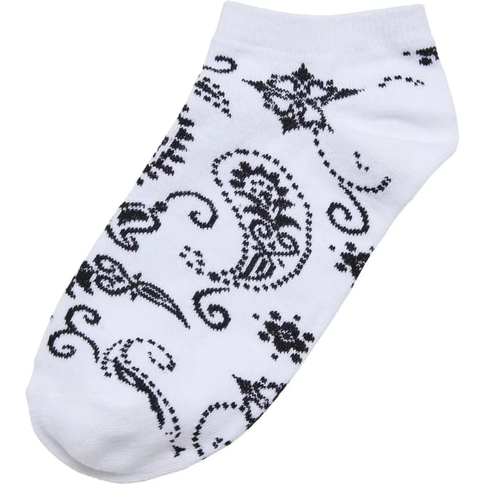 Urban Classics - Bandana pattern 5-pack Enkelsokken - 47/50 - Wit