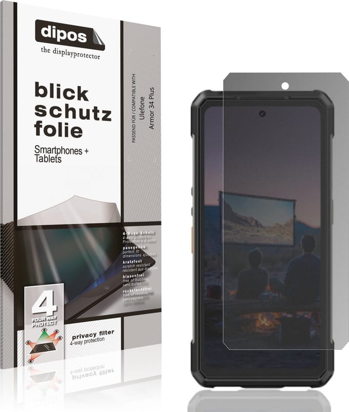 dipos – Matte Privacy Screenprotector geschikt voor Ulefone Armor 34 Plus | Anti-Spy Beschermfolie