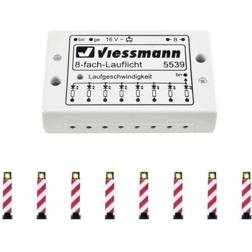 Viessmann Modelltechnik 5040 H0 Set van 8 stuks Waarschuwingspaal Met knipperschakeling Functioneel model