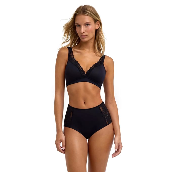 FALKE Delicate Touch High Apex met kant functioneel materiaal beha dames zwart - maat M