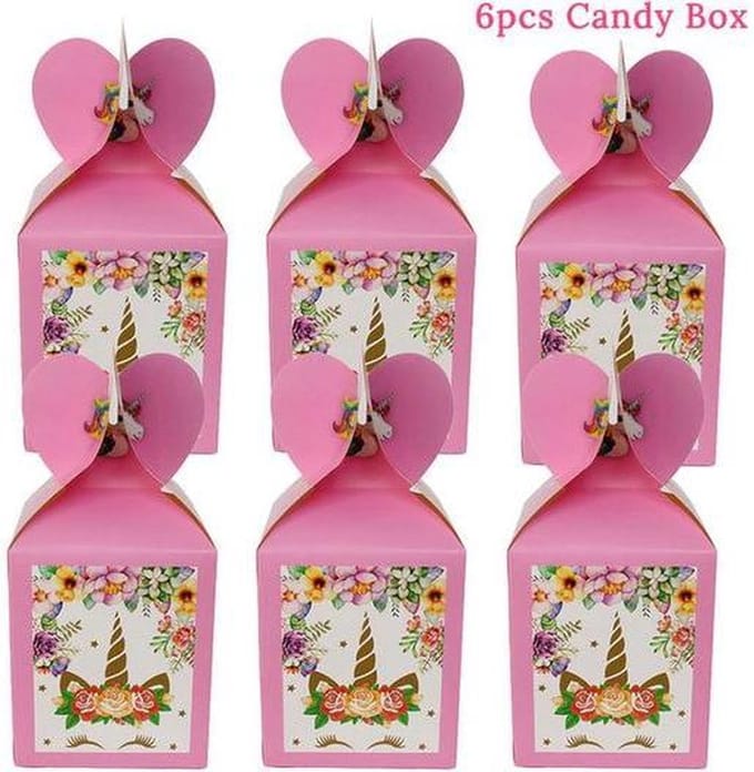 6 stuks eenhoorn-unicorn snoepdoosjes